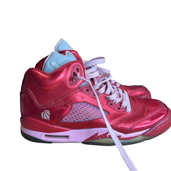 Jordan Other - Girls Nike Air Jordan 5 Retro  Valentines Day RED Grape Fire Red PINK